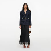 Tailored blazer satin midi dress