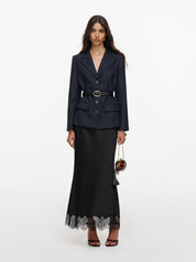 Tailored blazer satin midi dress