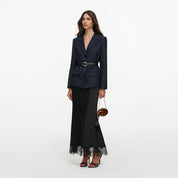 Tailored blazer satin midi dress
