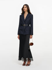 Tailored blazer satin midi dress