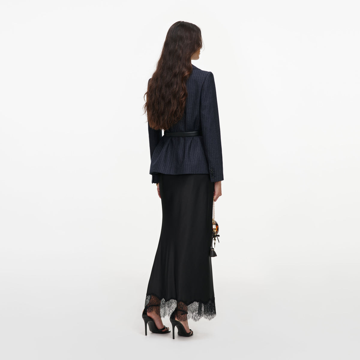 Tailored blazer satin midi dress