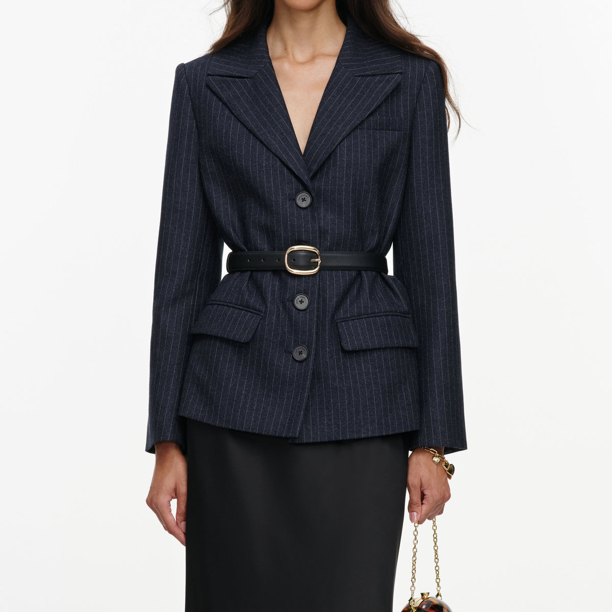 Tailored blazer satin midi dress
