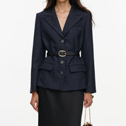 Tailored blazer satin midi dress