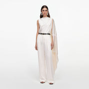 Cream satin trousers