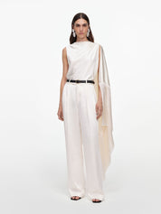Cream satin trousers