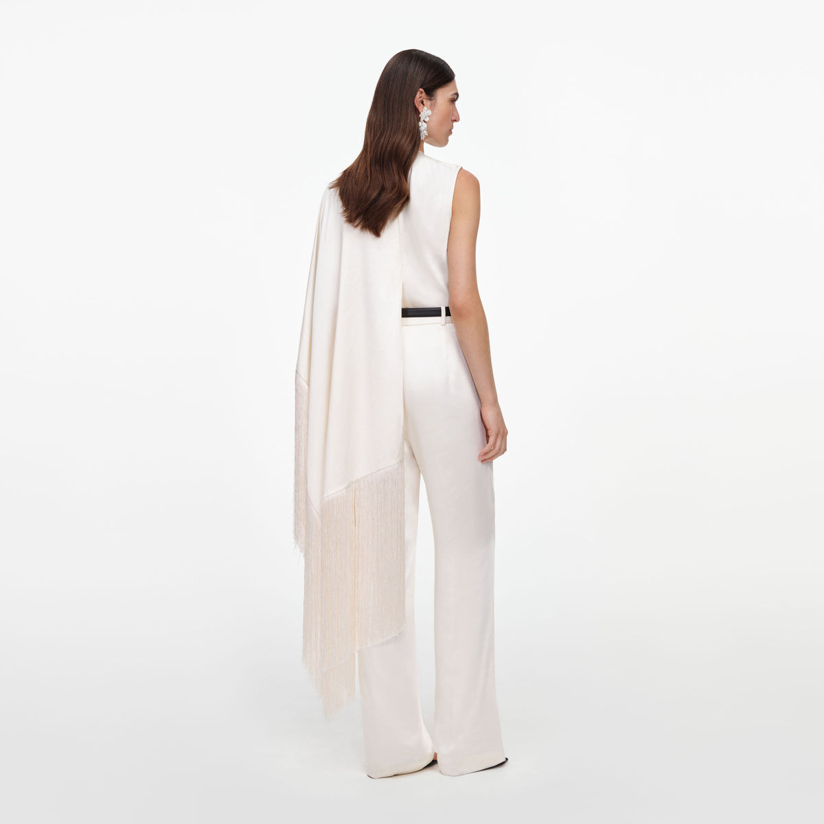 Cream satin trousers