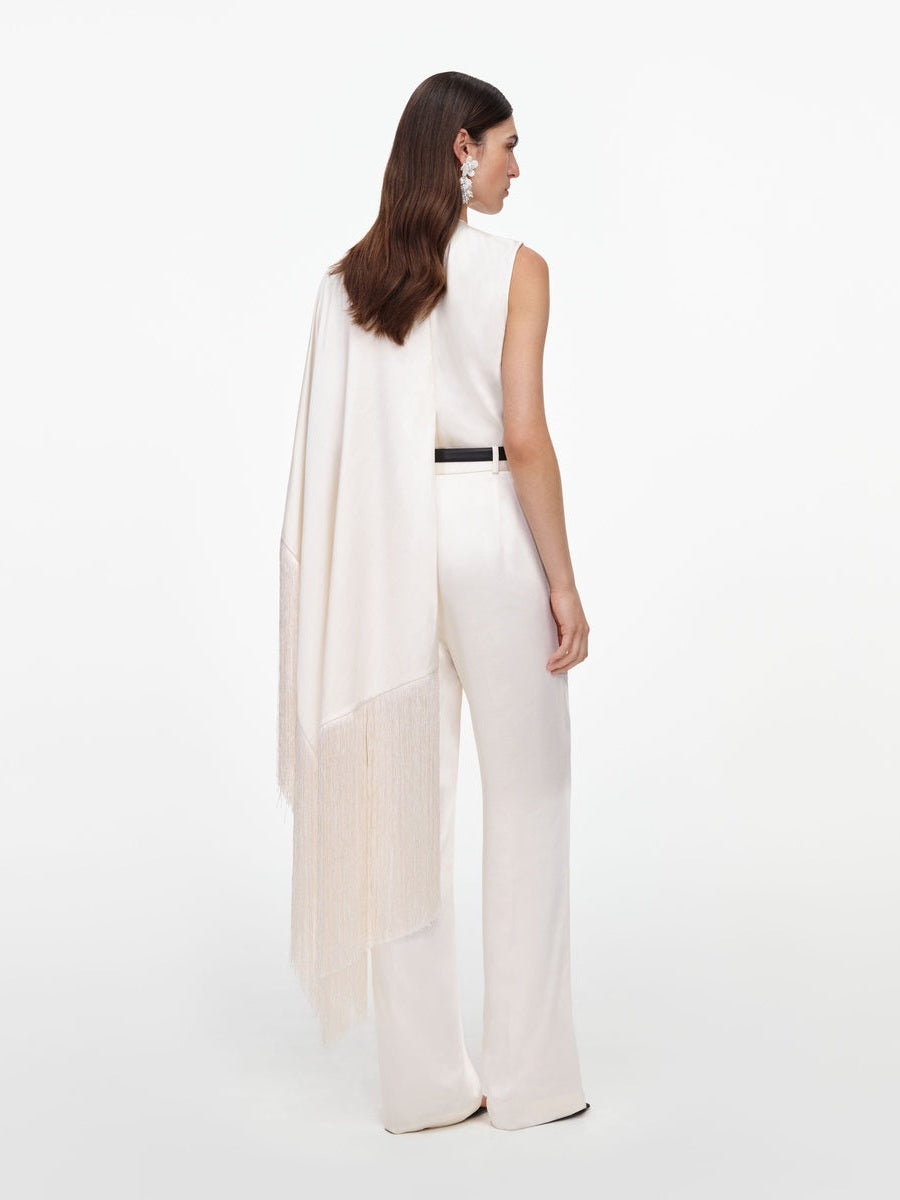 Cream satin trousers