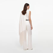 Cream satin trousers