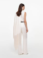 Cream satin trousers