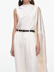 Cream satin trousers