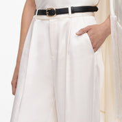 Cream satin trousers