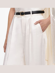 Cream satin trousers