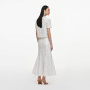 White sequin lace top