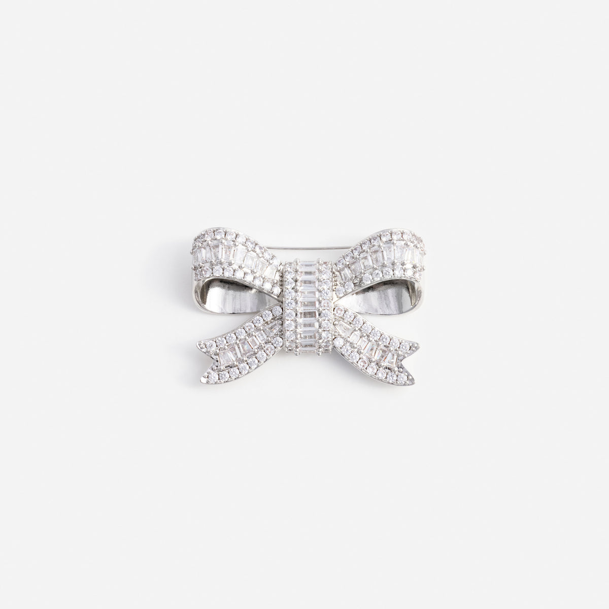 Crystal bow brooch