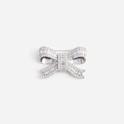 Crystal bow brooch
