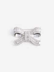 Crystal bow brooch