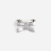 Crystal bow brooch