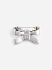 Crystal bow brooch