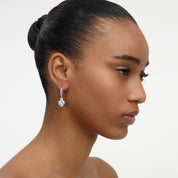 Crystal heart dangle hoop earring