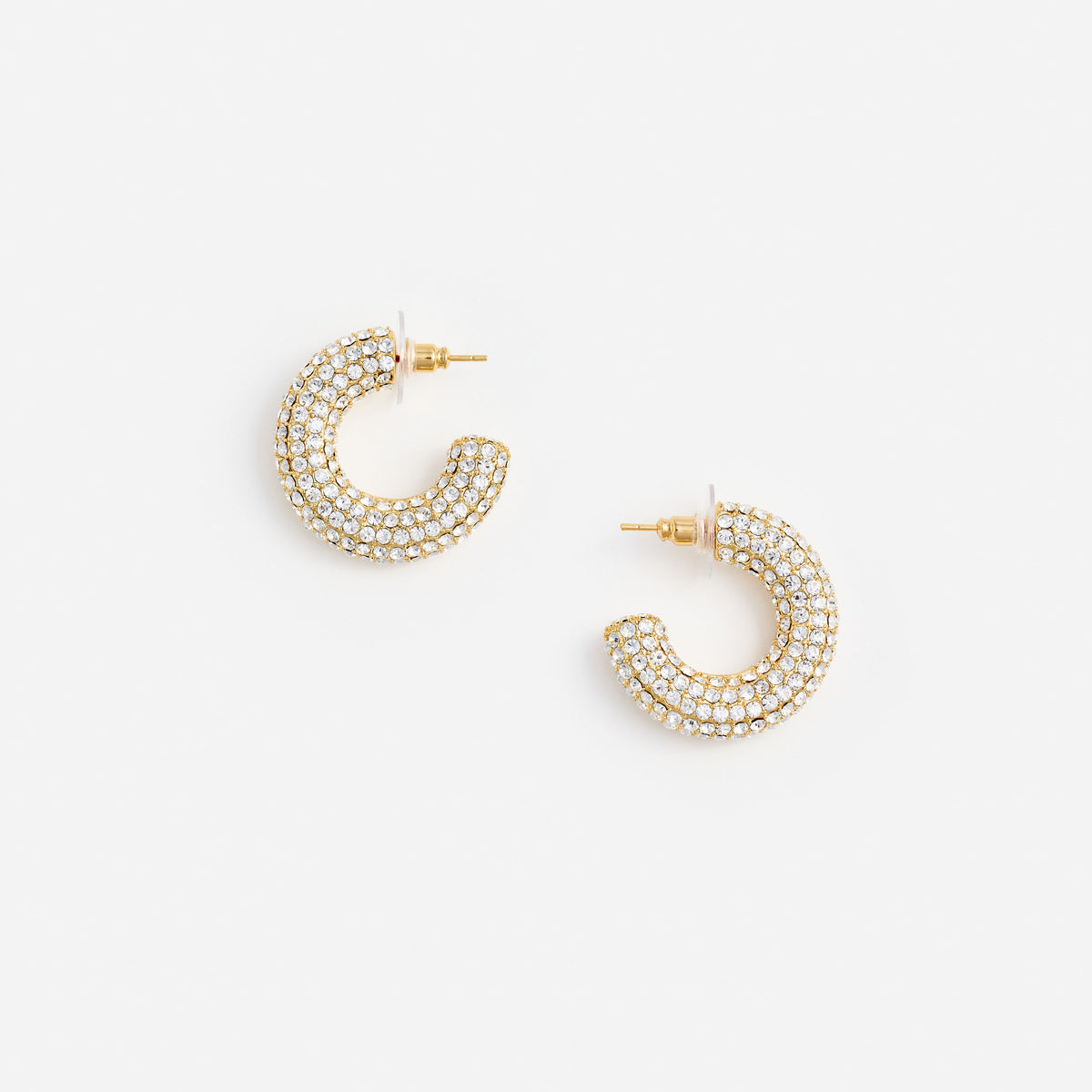 Gold crystal hoop earring
