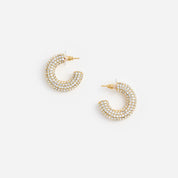 Gold crystal hoop earring