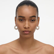 Gold crystal hoop earring