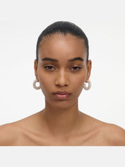 Gold crystal hoop earring