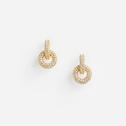Gold small crystal hoop earring