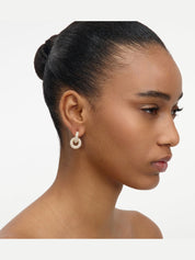 Gold small crystal hoop earring
