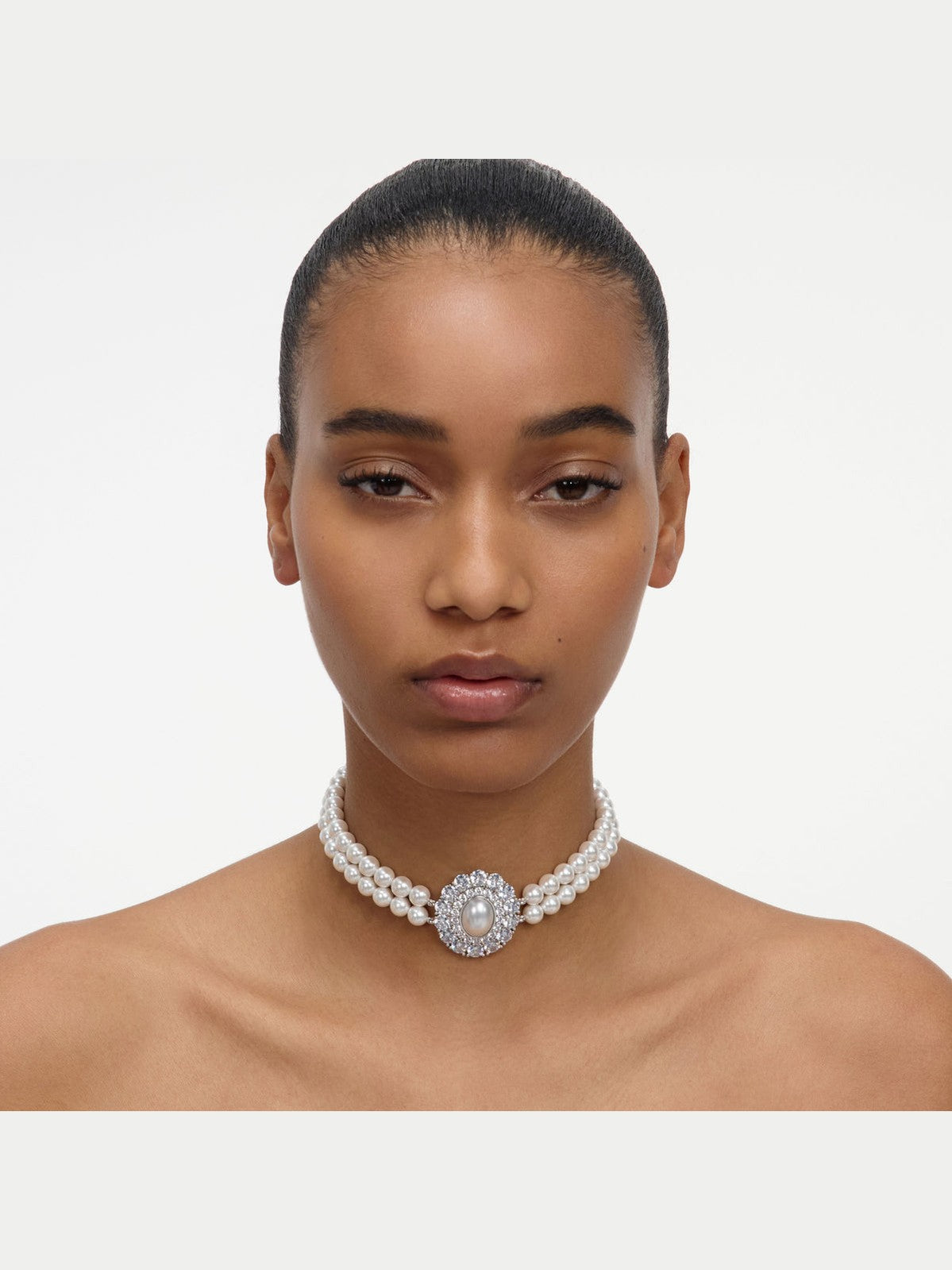 Pearl crystal choker
