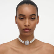 Pearl crystal choker