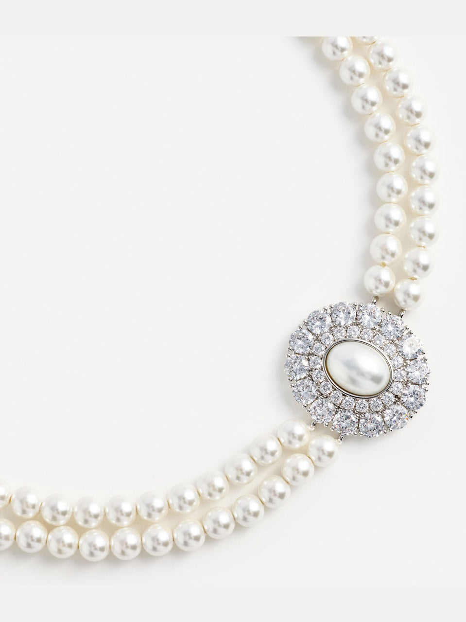 Pearl crystal choker