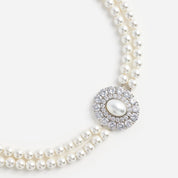 Pearl crystal choker