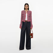 Indigo denim straight leg jeans