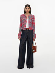 Indigo denim straight leg jeans