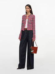 Indigo denim straight leg jeans