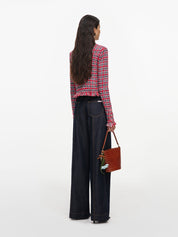 Indigo denim straight leg jeans