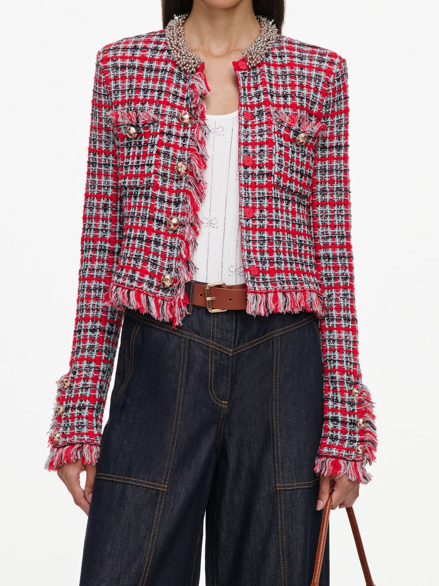 Indigo denim straight leg jeans