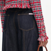 Indigo denim straight leg jeans