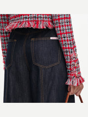 Indigo denim straight leg jeans