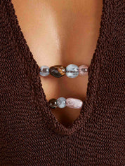 Adriana beaded swim - metallic chocolate