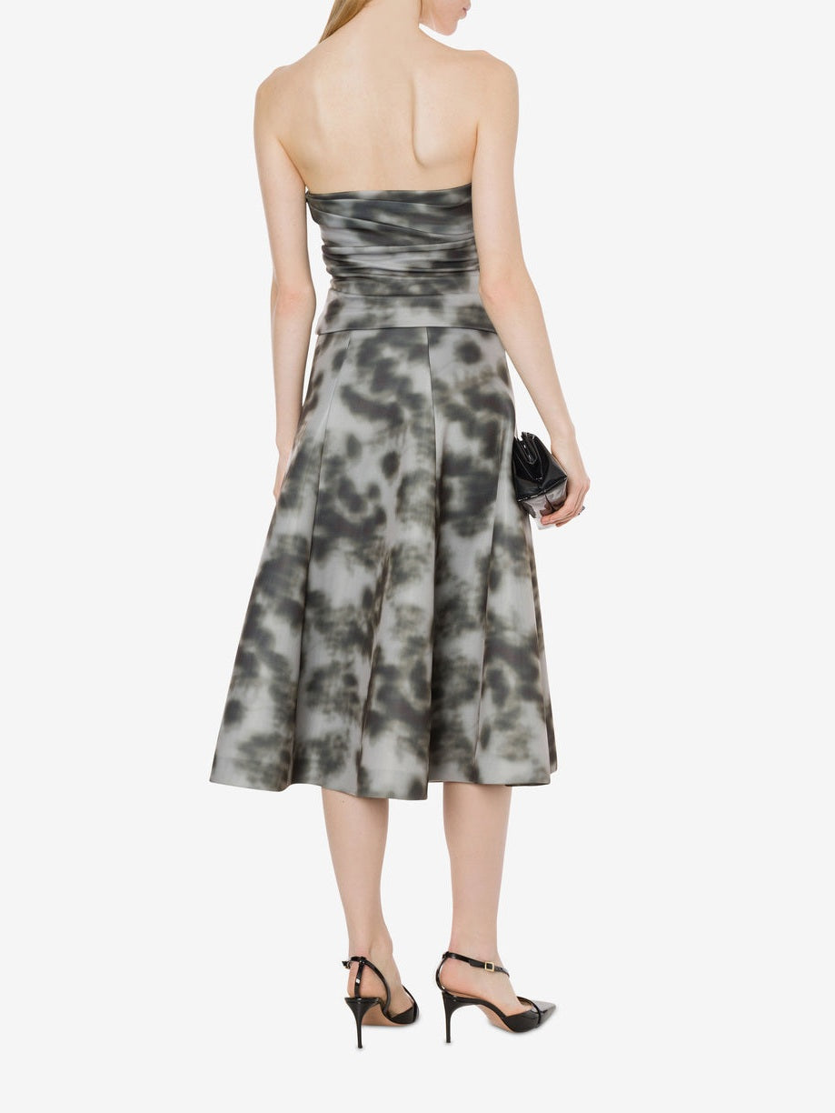 Printed light scuba bustier top