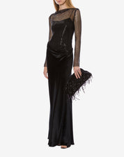 Mesh and rhinestone dress