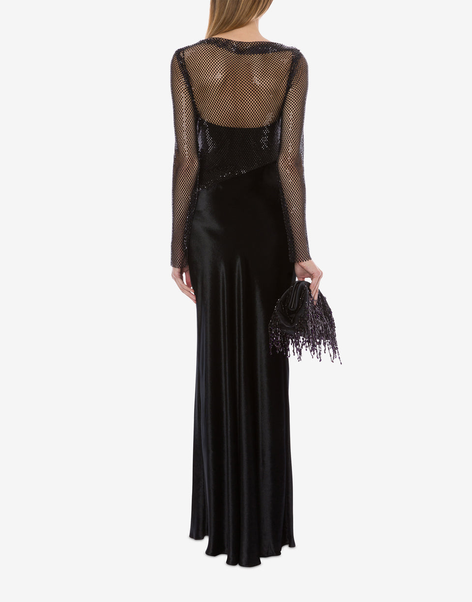 Mesh and rhinestone dress