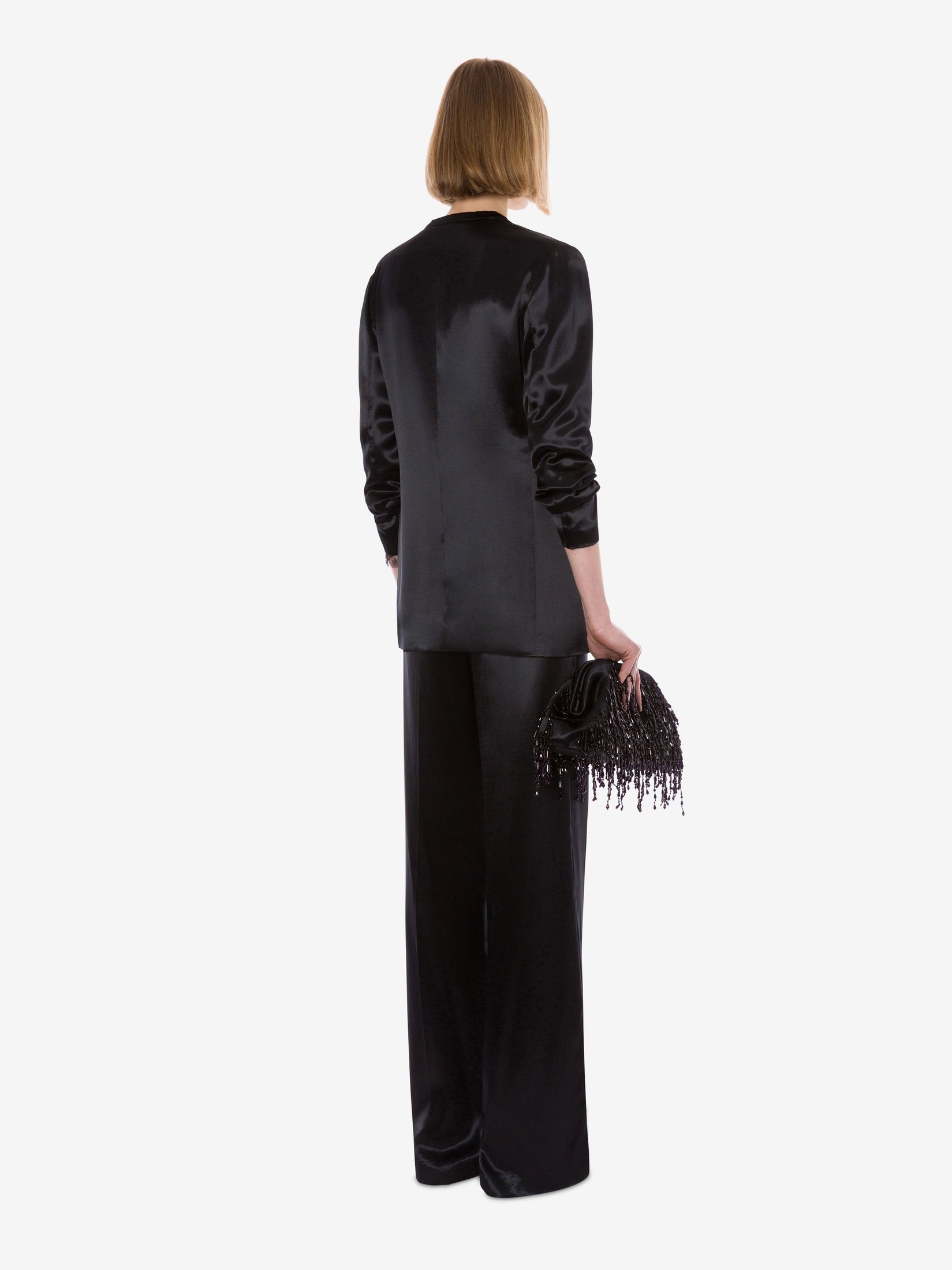 Blazer in glossy satin