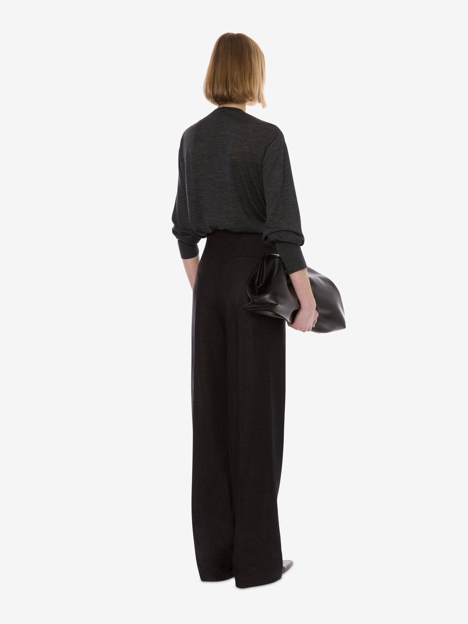 Pure merino wool sweater with floral embroidery