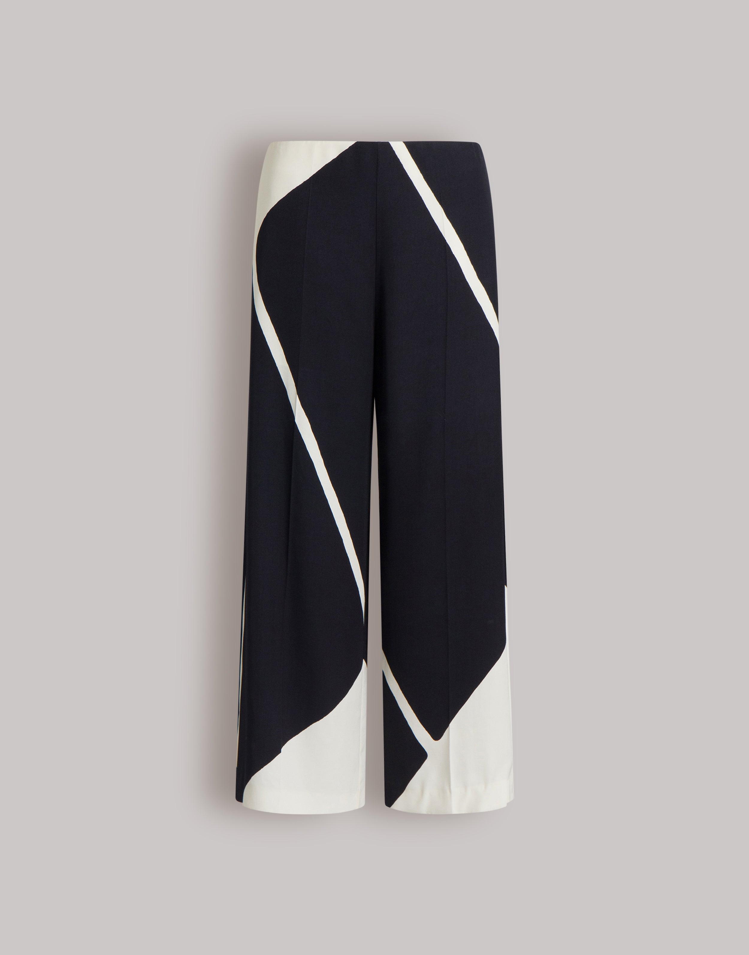 Viscose twill trousers with graphic print