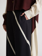 Viscose twill trousers with graphic print