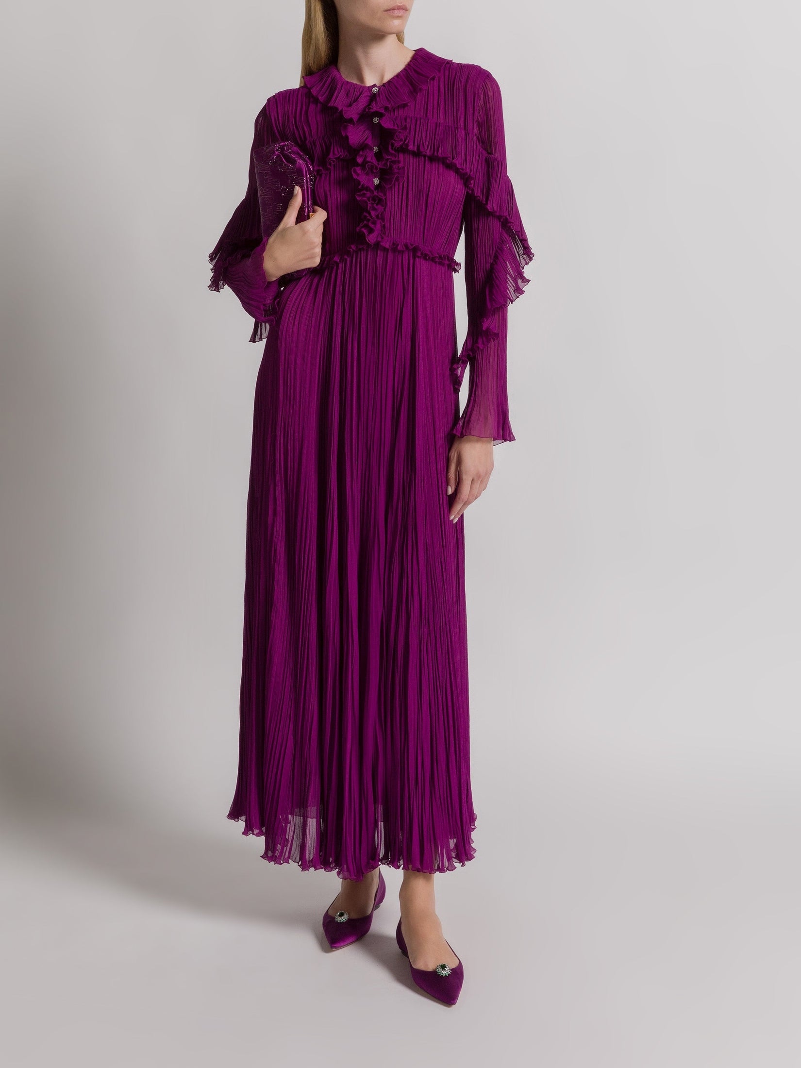 Silk creponne evening dress