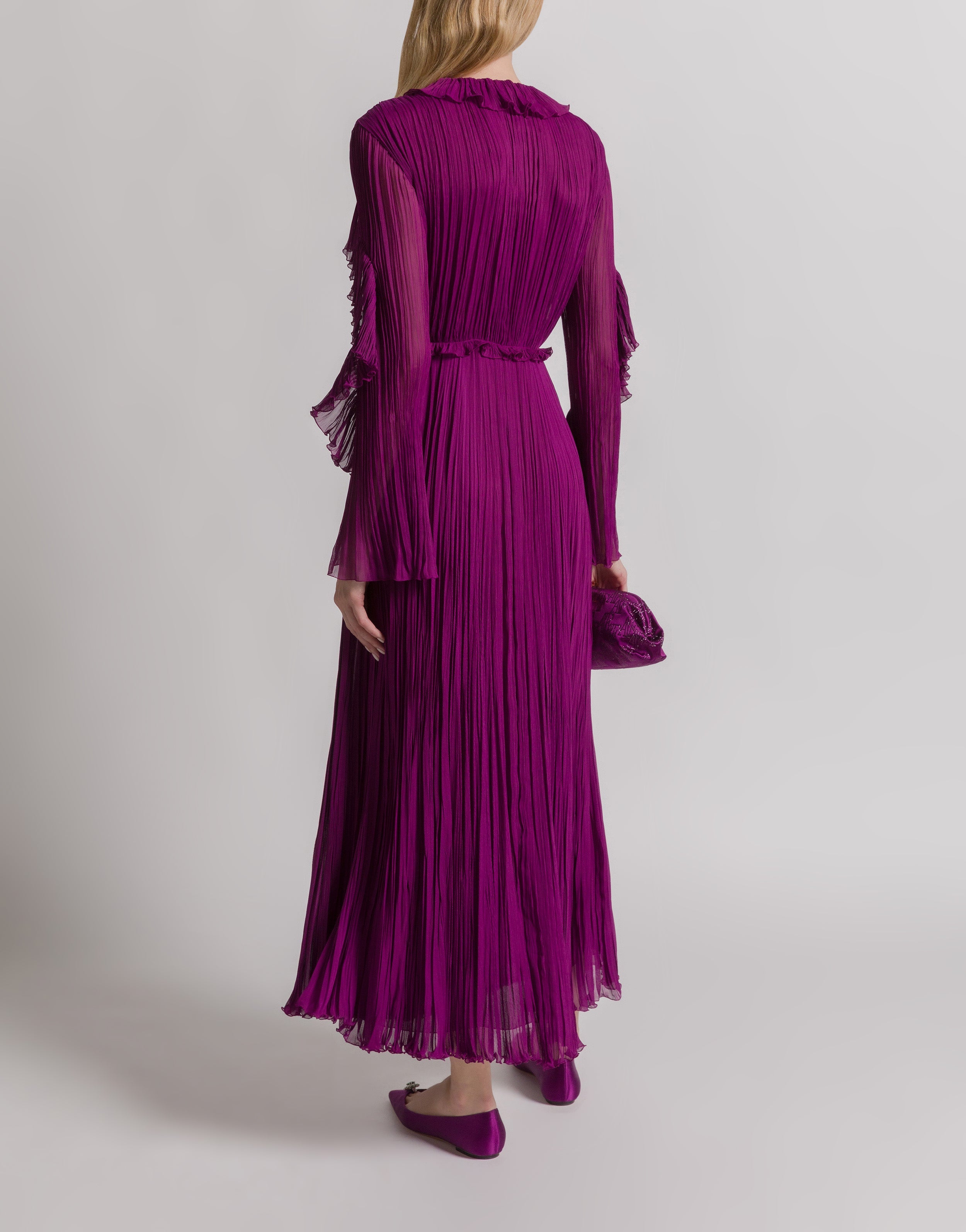 Silk creponne evening dress